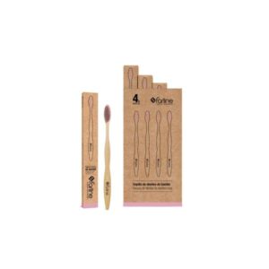 Cepillo dental de bambú rosa 1 ud