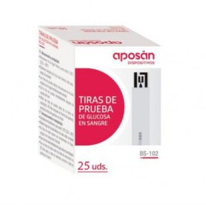 TIRAS REACTIVAS DE GLUCOSA EN SANGRE APOSAN 25 UNIDADES BS-102